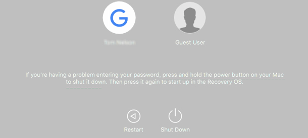 Reset MacBook Pro password using the reset password assistant