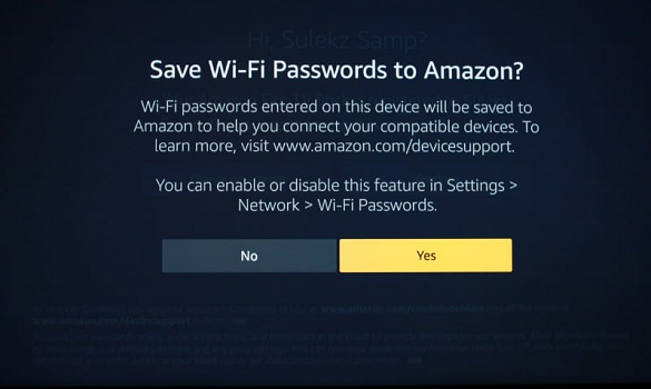 Save Wi-Fi password to Amazon
